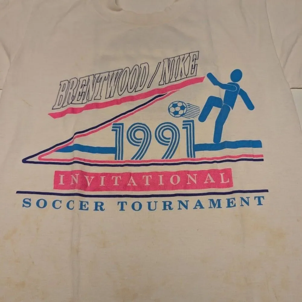 Vintage 1991 Brentwood/Nike Invitational Soccer Tournament Single Stitch T-Shirt